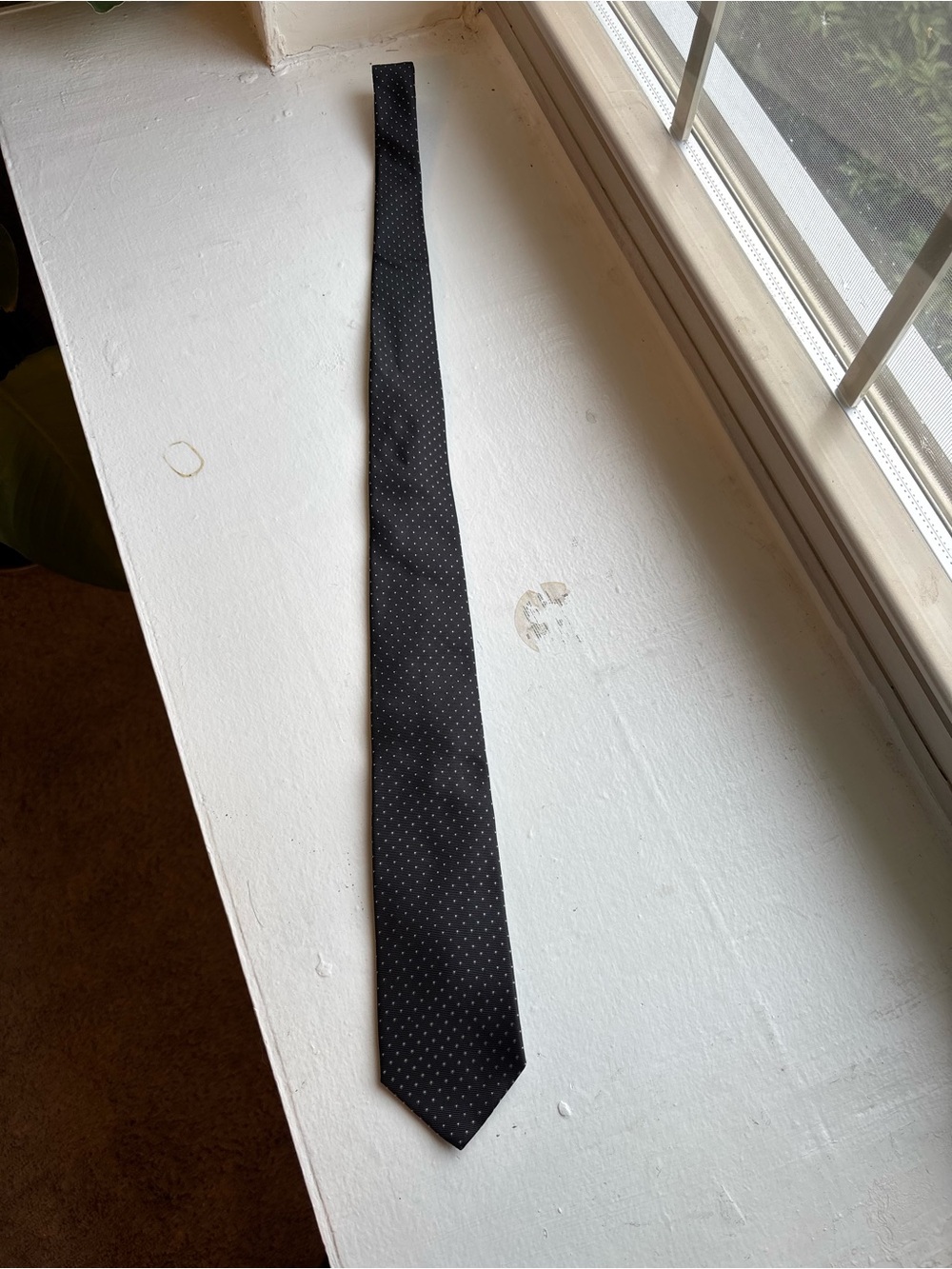 Hugo Boss Black Tie with Micro White Dot Detail